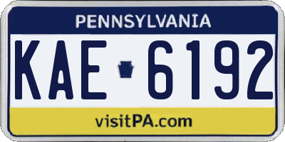 PA license plate KAE6192