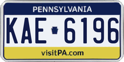 PA license plate KAE6196