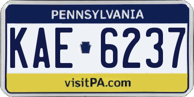 PA license plate KAE6237