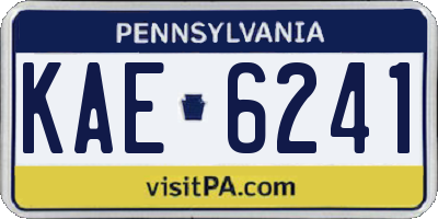 PA license plate KAE6241