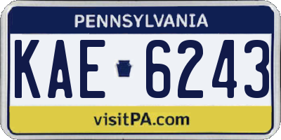 PA license plate KAE6243