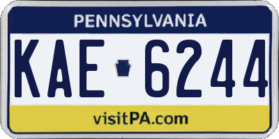 PA license plate KAE6244
