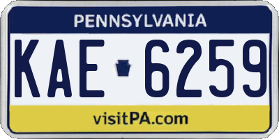 PA license plate KAE6259