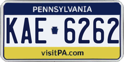 PA license plate KAE6262