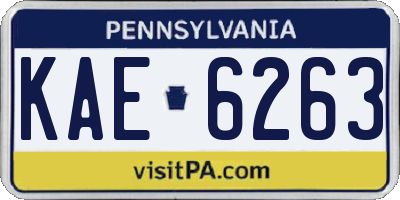 PA license plate KAE6263
