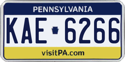 PA license plate KAE6266