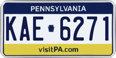 PA license plate KAE6271
