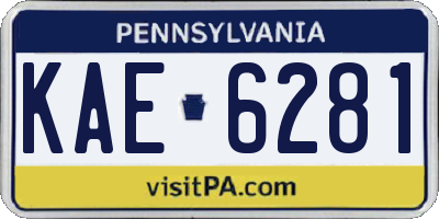 PA license plate KAE6281