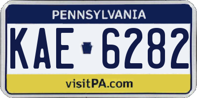 PA license plate KAE6282