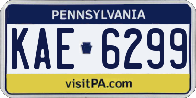 PA license plate KAE6299