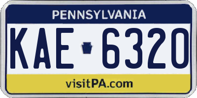 PA license plate KAE6320