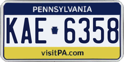 PA license plate KAE6358