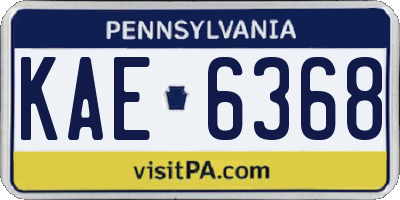 PA license plate KAE6368