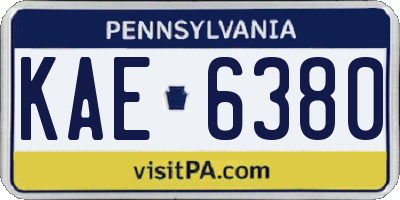 PA license plate KAE6380