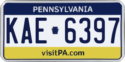 PA license plate KAE6397