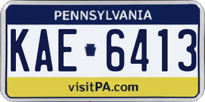 PA license plate KAE6413