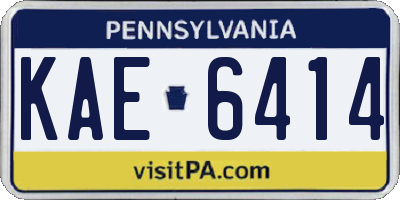 PA license plate KAE6414