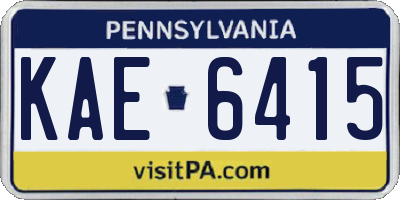 PA license plate KAE6415