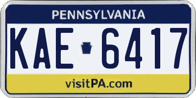 PA license plate KAE6417