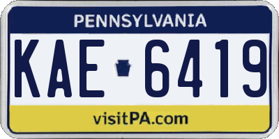 PA license plate KAE6419