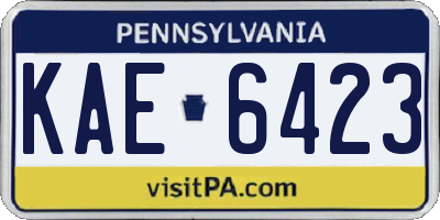 PA license plate KAE6423
