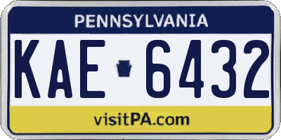 PA license plate KAE6432