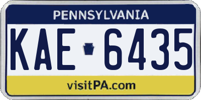 PA license plate KAE6435