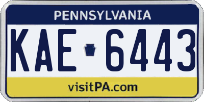 PA license plate KAE6443