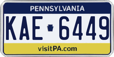 PA license plate KAE6449