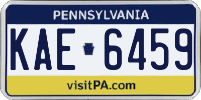 PA license plate KAE6459