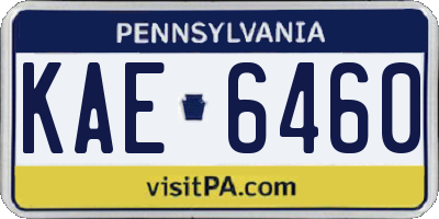 PA license plate KAE6460