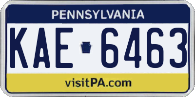 PA license plate KAE6463