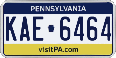 PA license plate KAE6464