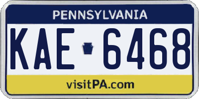 PA license plate KAE6468