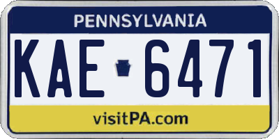 PA license plate KAE6471