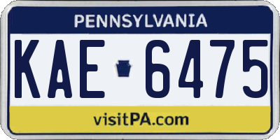 PA license plate KAE6475
