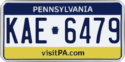 PA license plate KAE6479
