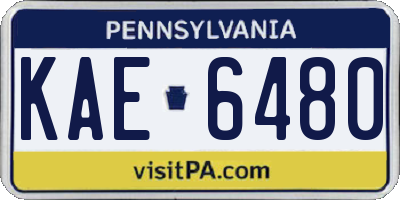 PA license plate KAE6480