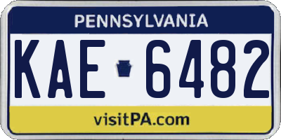 PA license plate KAE6482