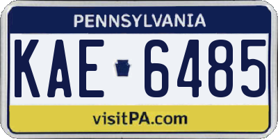 PA license plate KAE6485