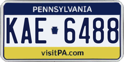 PA license plate KAE6488