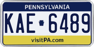 PA license plate KAE6489