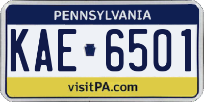 PA license plate KAE6501