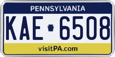 PA license plate KAE6508