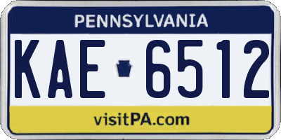 PA license plate KAE6512