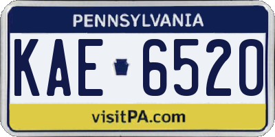 PA license plate KAE6520