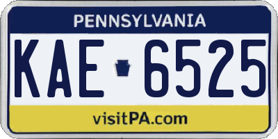 PA license plate KAE6525