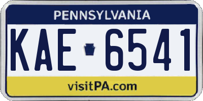 PA license plate KAE6541