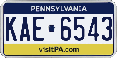 PA license plate KAE6543