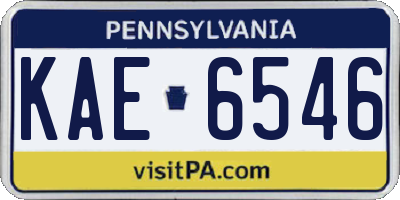 PA license plate KAE6546
